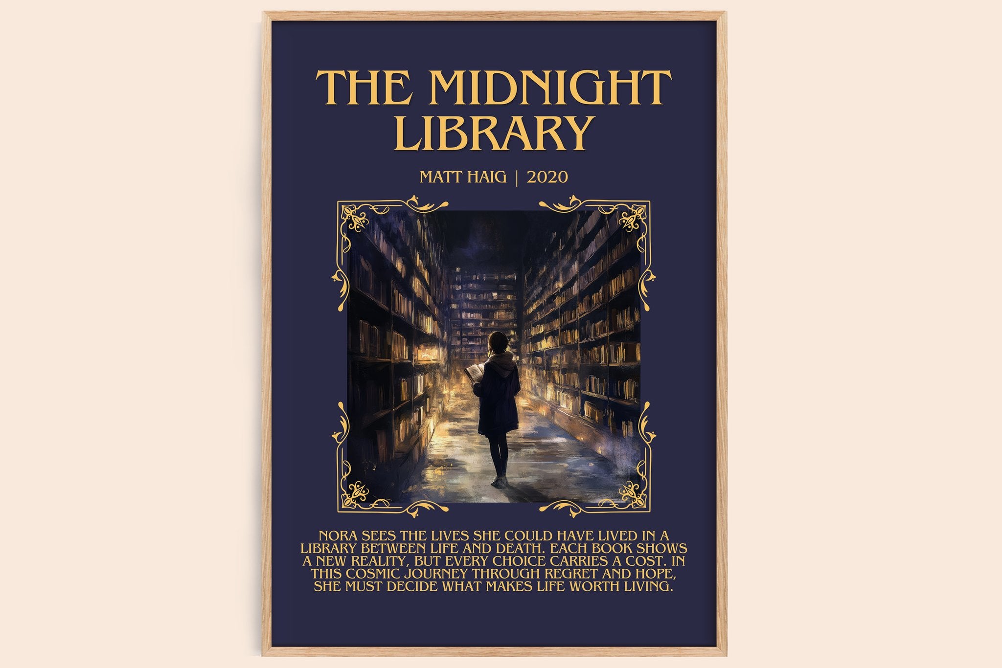 The Midnight Library Minimalist Book Poster by Matt Haig
