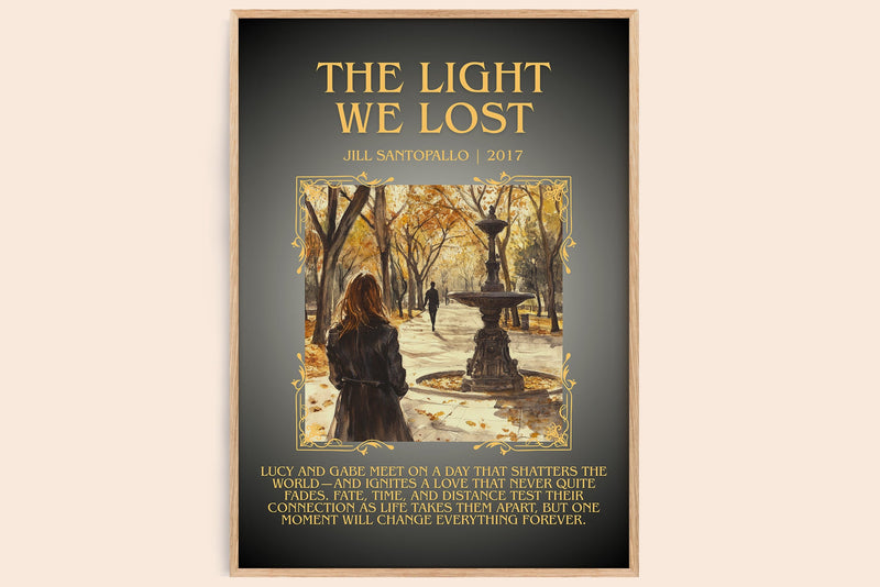 The Light We Lost minimalist book poster by Jill Santopallo – framed literary art print