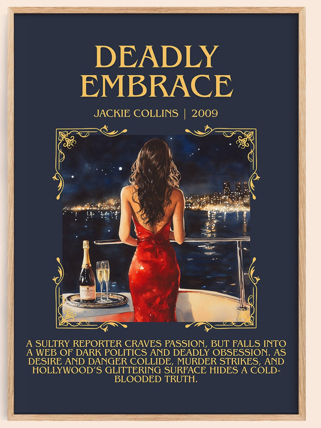 Deadly Embrace Minimalist Book Poster by Jackie Collins