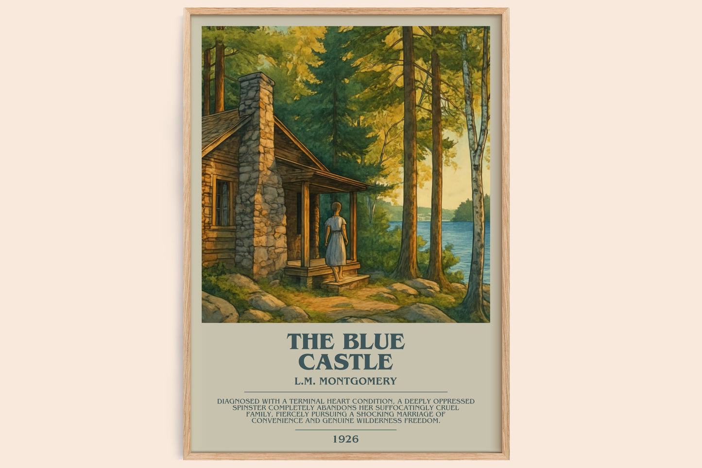 The Blue Castle bookish book poster by L.M. Montgomery – framed literary art print