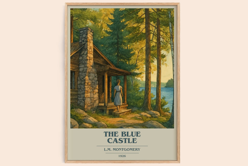 The Blue Castle Book Cover Poster by L.M. Montgomery (Modern Minimalist style)