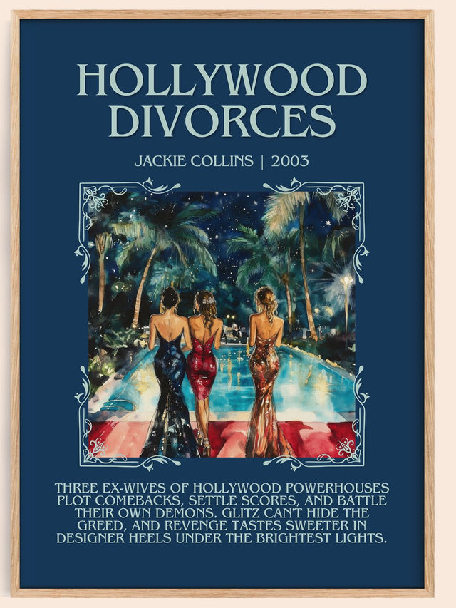Hollywood Divorces Minimalist Book Poster by Jackie Collins