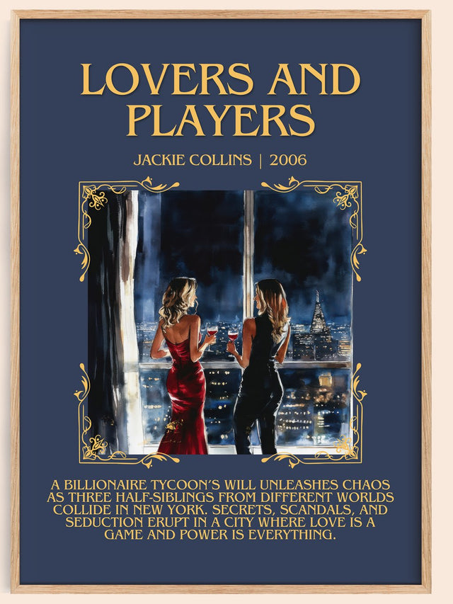 Lovers and Players Minimalist Book Poster by Jackie Collins
