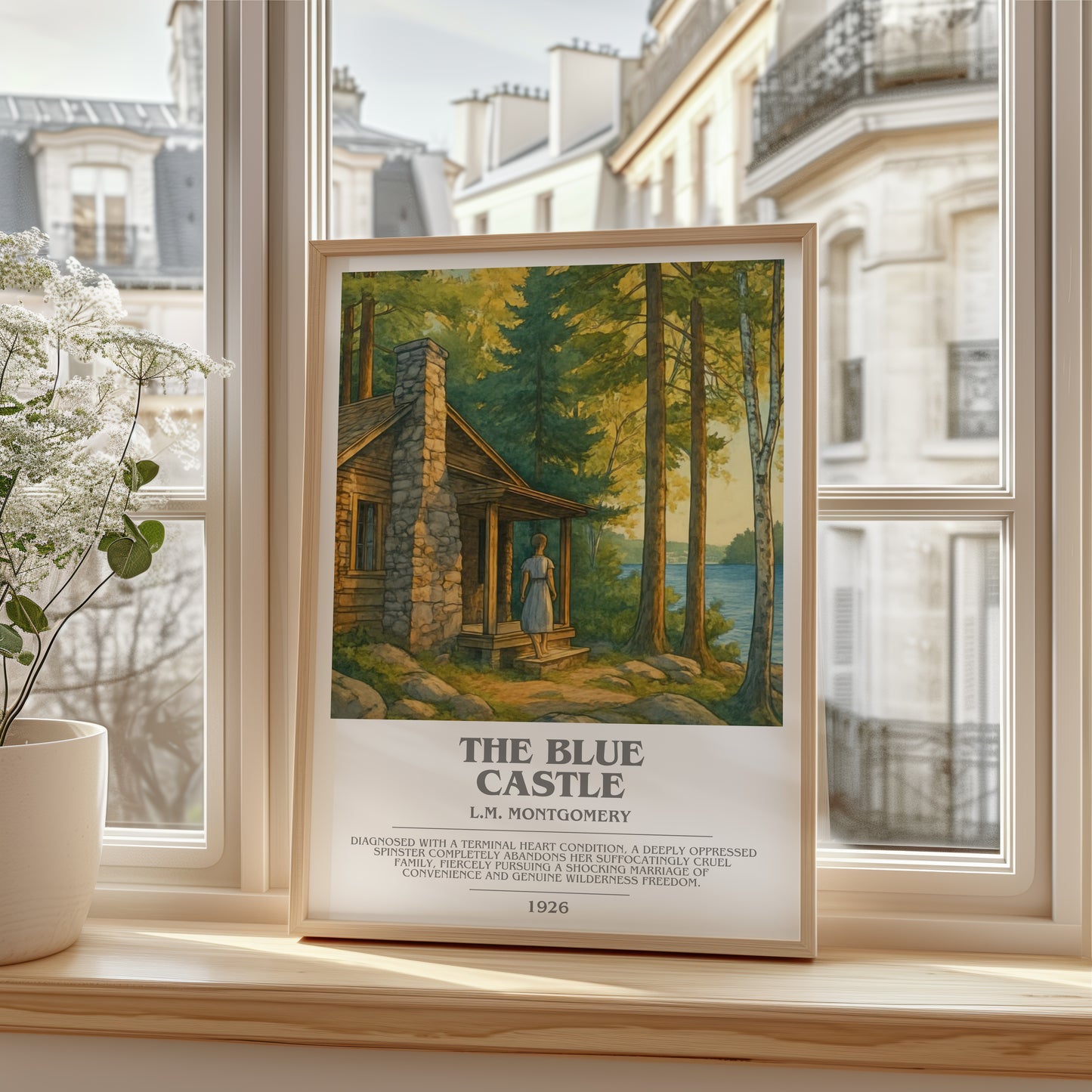 The Blue Castle bookish poster colour and style options – L.M. Montgomery book art