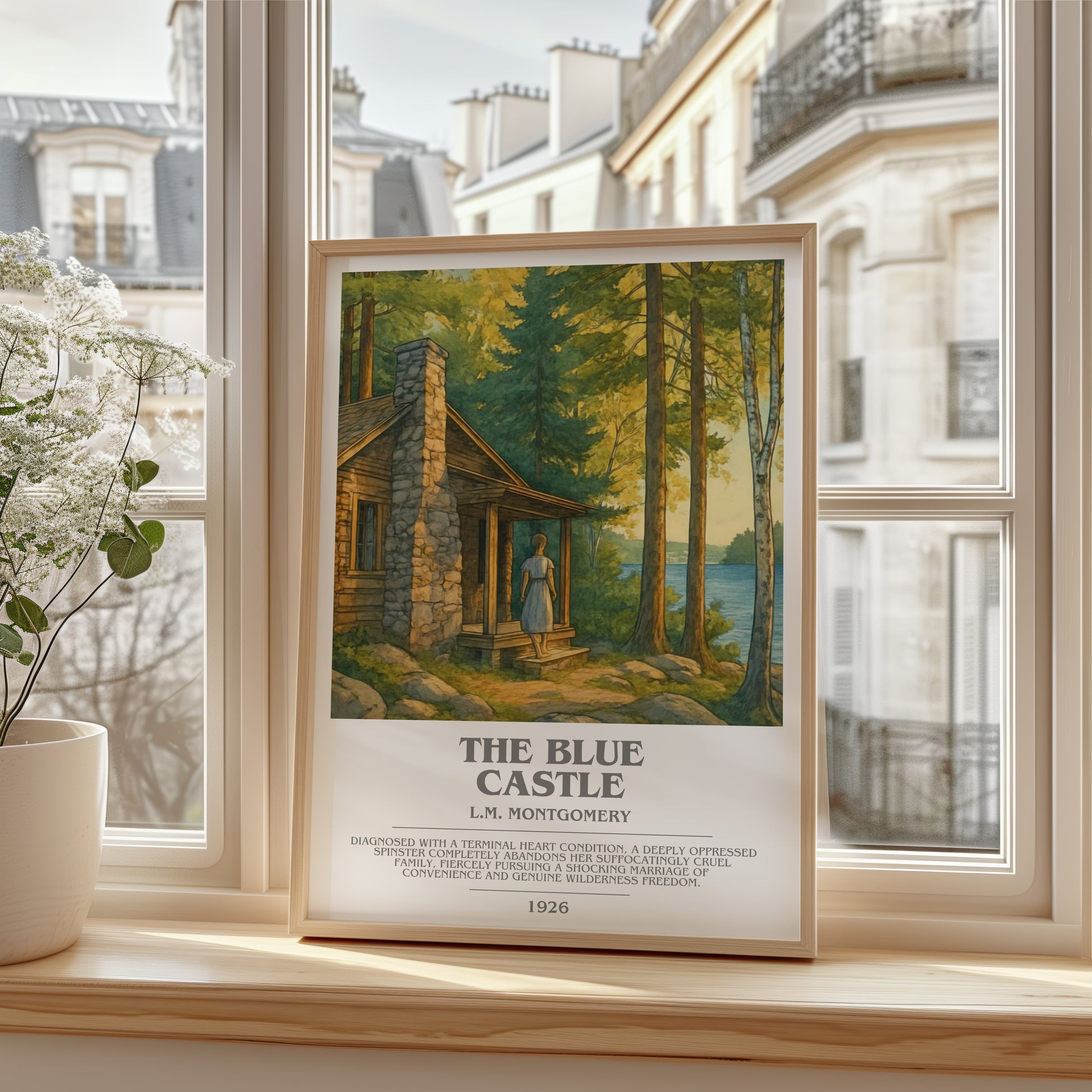 The Blue Castle bookish poster colour and style options – L.M. Montgomery book art