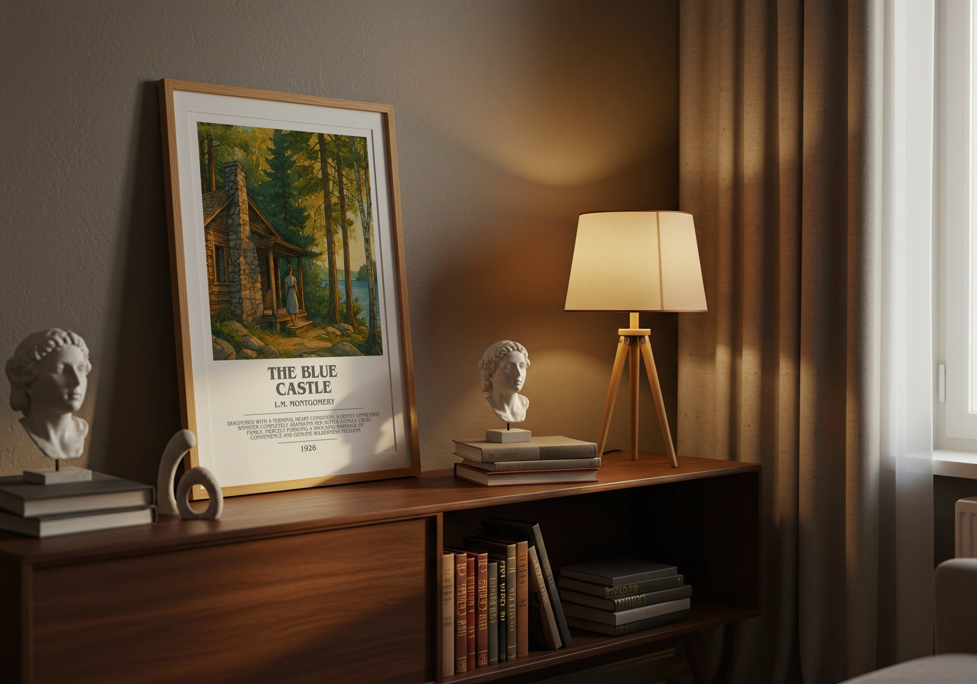 The Blue Castle bookish book poster framed on wall – romance wall art