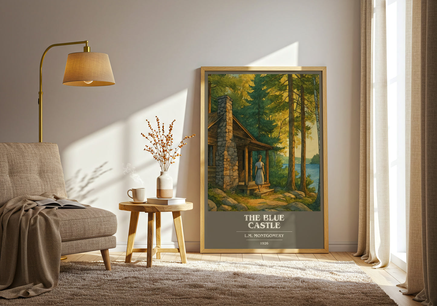 The Blue Castle book cover print on bookshelf – L.M. Montgomery fan gift