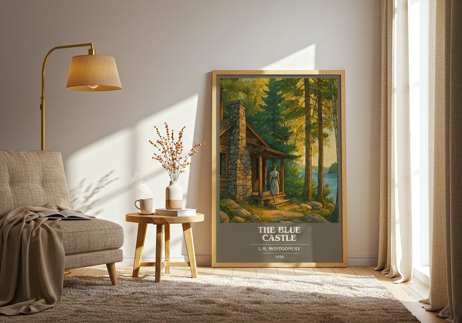 The Blue Castle book cover print on bookshelf – L.M. Montgomery fan gift
