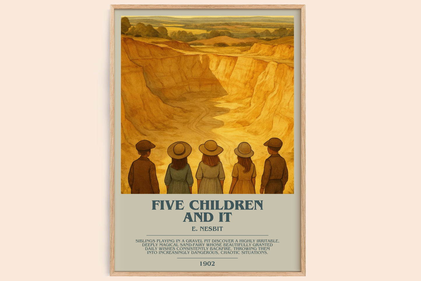 Five Children And It bookish book poster by E. Nesbit – framed literary art print