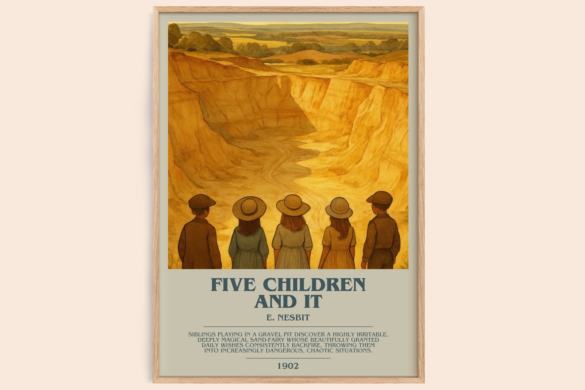 Five Children And It bookish book poster by E. Nesbit – framed literary art print