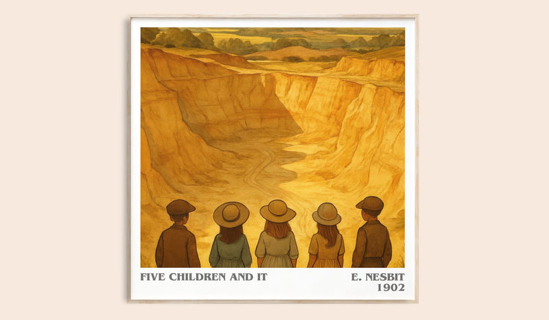 Five Children And It literary book poster by E. Nesbit – framed literary art print
