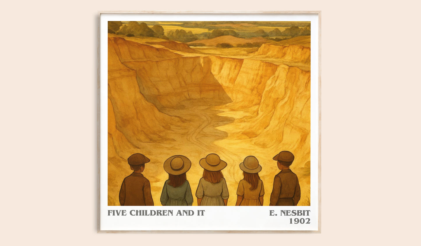 Five Children And It literary book poster by E. Nesbit – framed literary art print