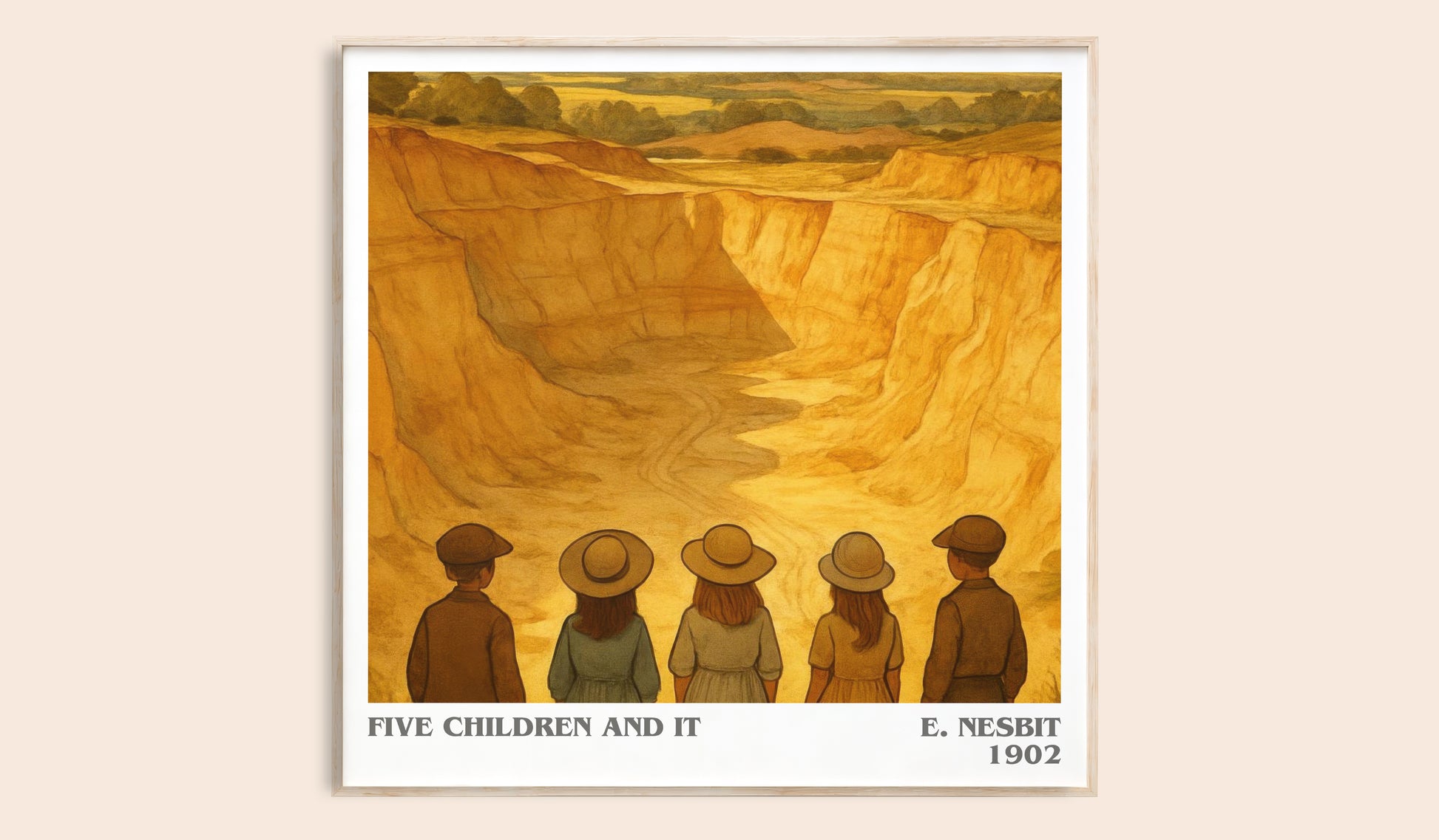 Five Children And It literary book poster by E. Nesbit – framed literary art print