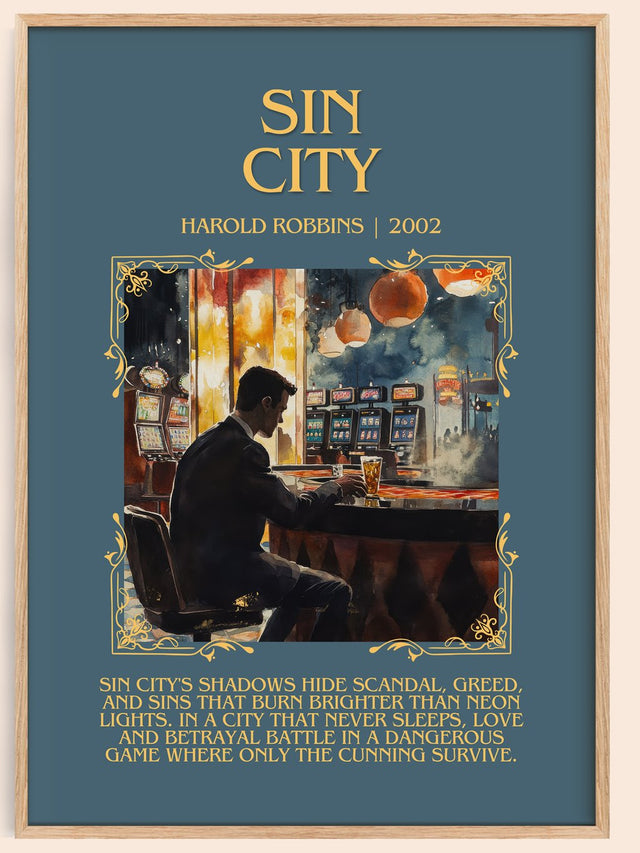 Sin City Minimalist Book Poster by Harold Robbins