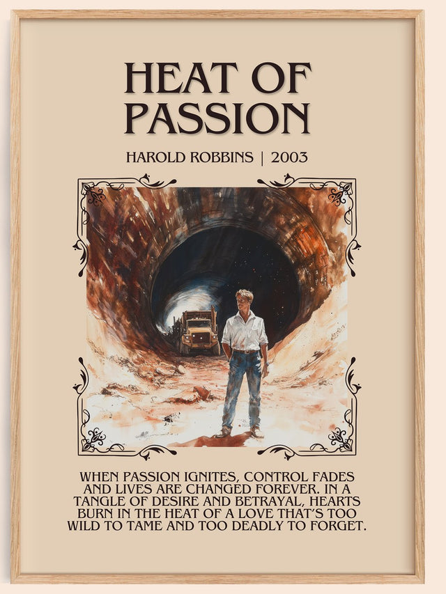 Heat of Passion Minimalist Book Poster by Harold Robbins
