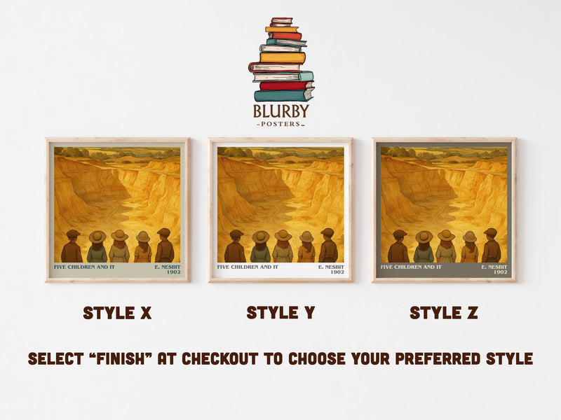 Five Children And It literary print in frame leaning in hallway – childrens wall art