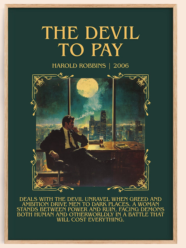 The Devil To Pay Minimalist Book Poster by Harold Robbins