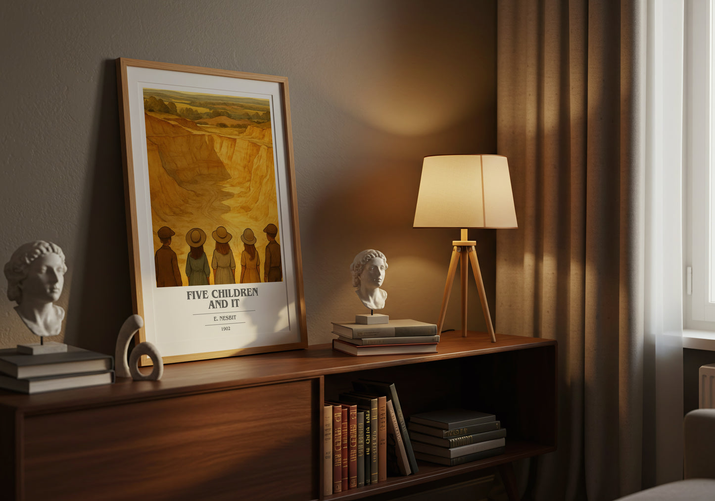 Five Children And It book cover book poster framed on wall – childrens wall art