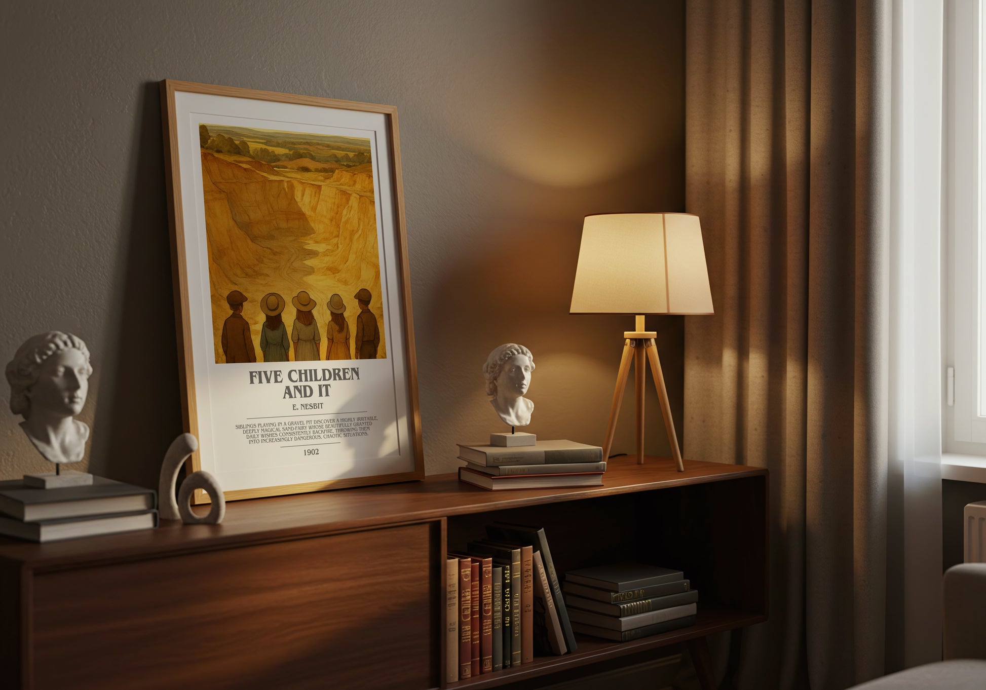 Five Children And It bookish book poster framed on wall – childrens wall art