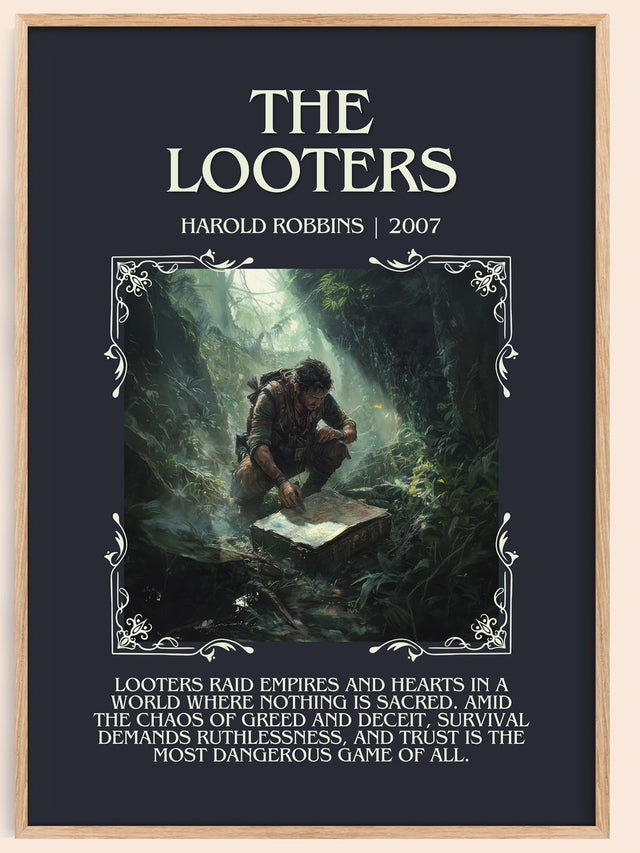 The Looters Minimalist Book Poster by Harold Robbins