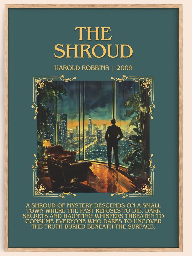 The Shroud Minimalist Book Poster by Harold Robbins
