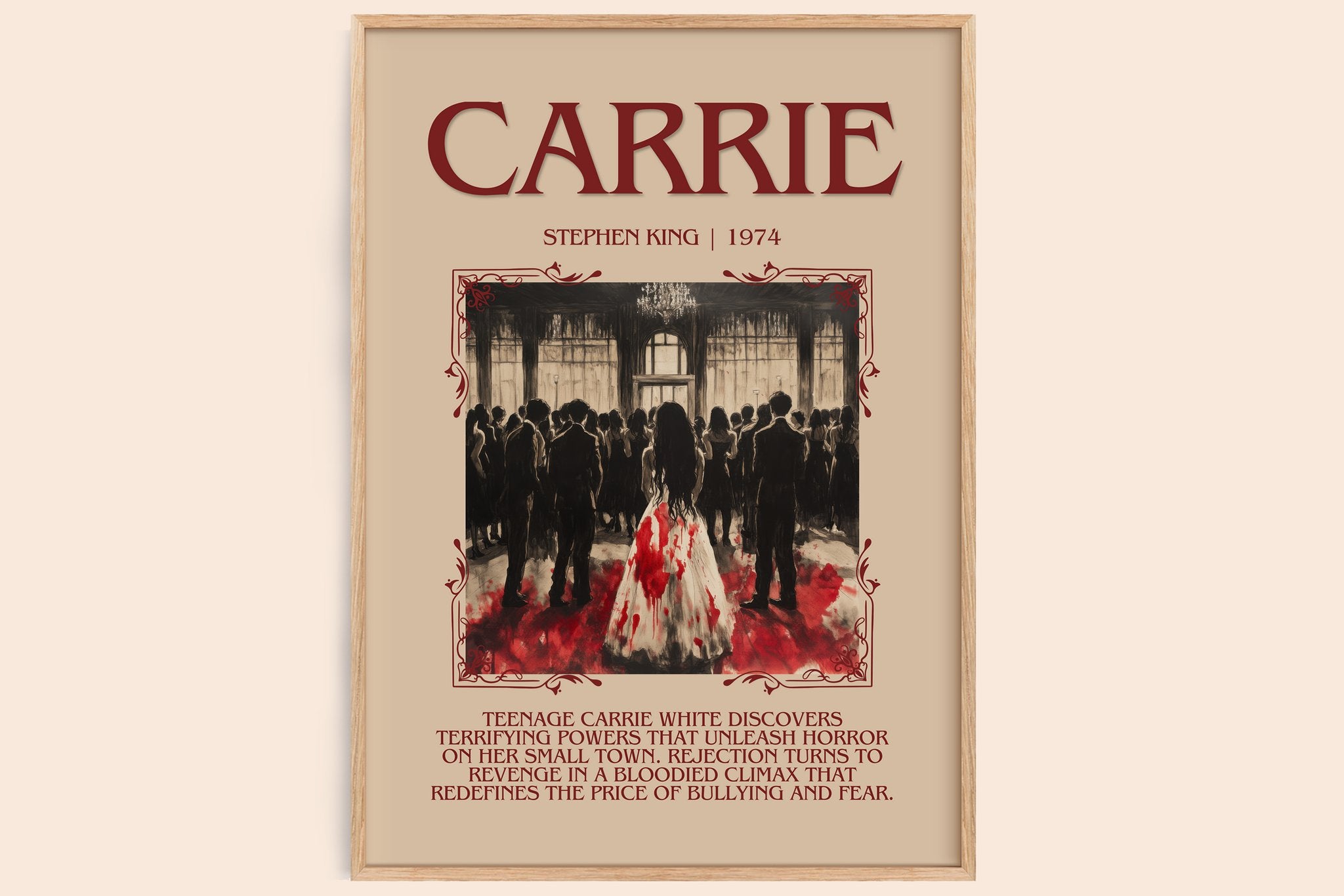 Carrie Minimalist Book Poster by Stephen King