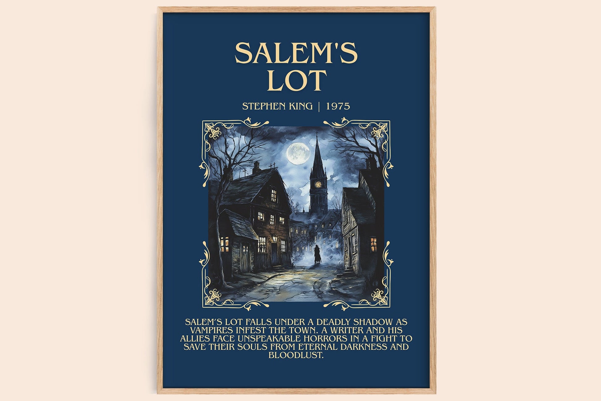 Salem's Lot minimalist book poster by Stephen King – framed literary art print