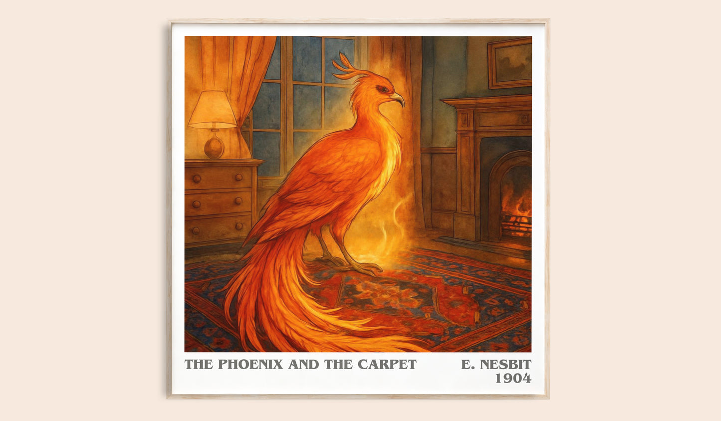 The Phoenix And The Carpet literary book poster by E. Nesbit – framed literary art print