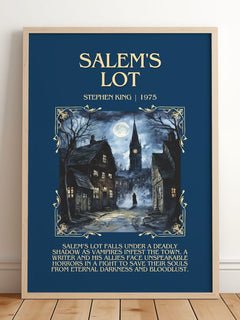 Salem's Lot Minimalist Book Poster by Stephen King – framed print leaning on a wooden floor