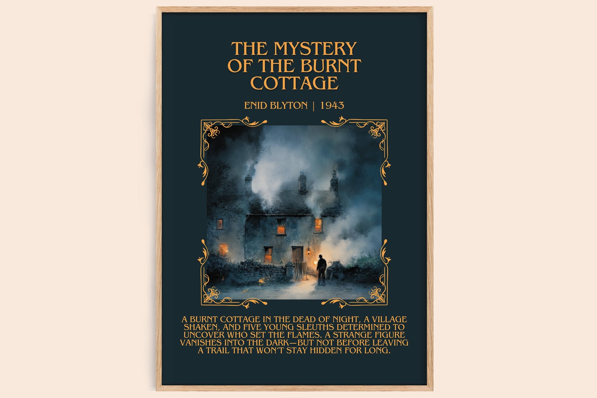 The Mystery of the Burnt Cottage Minimalist Book Poster by Enid Blyton