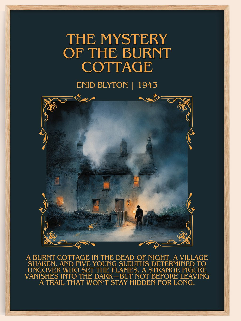 The Mystery of the Burnt Cottage Minimalist Book Poster by Enid Blyton