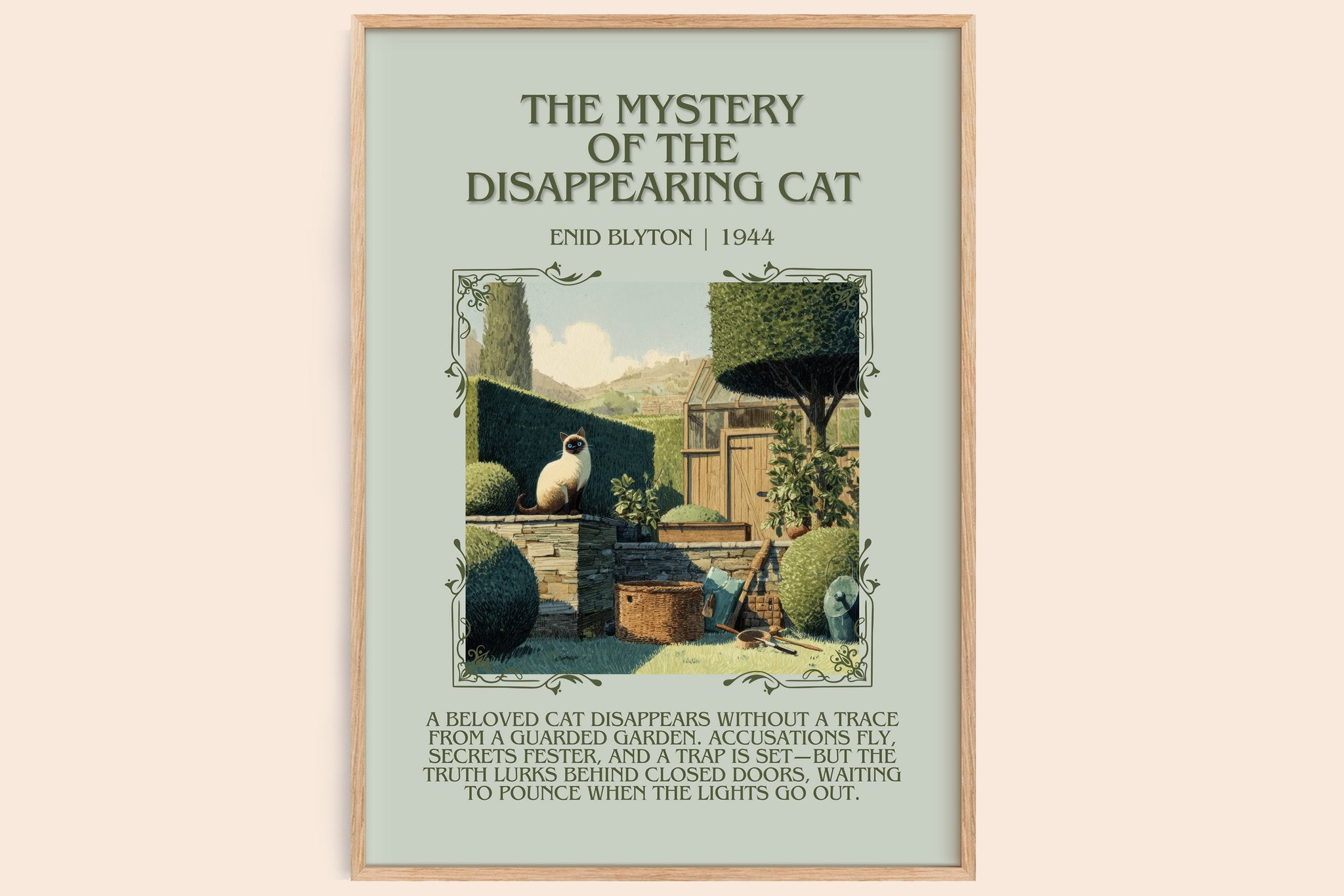 Mystery of the Disappearing Cat Minimalist Book Poster by Enid Blyton