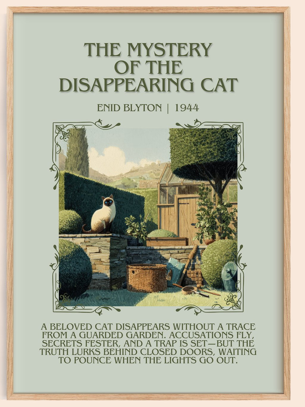 Mystery of the Disappearing Cat Minimalist Book Poster by Enid Blyton