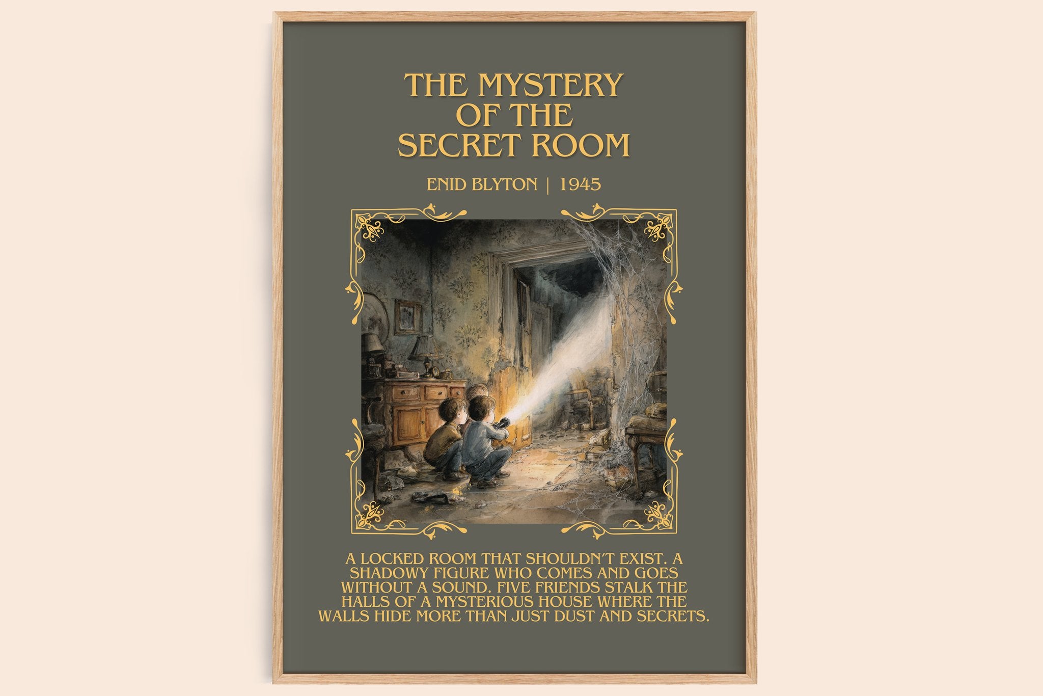 The mystery of the secret room Minimalist Book Poster by Enid Blyton