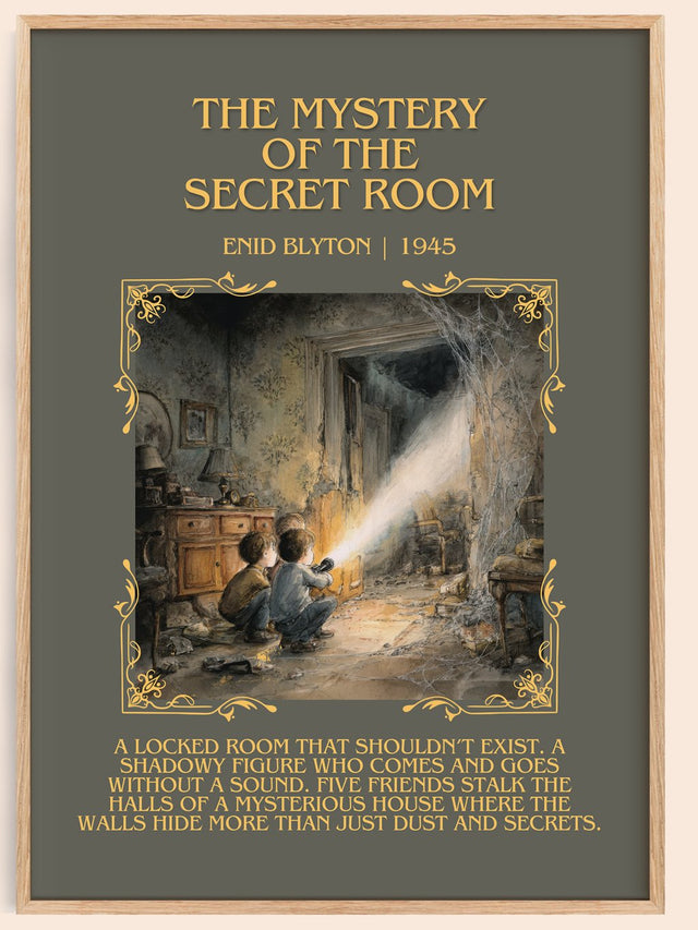 The mystery of the secret room Minimalist Book Poster by Enid Blyton