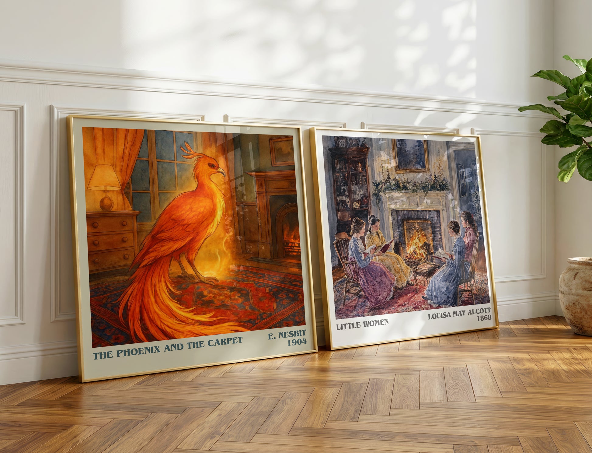 The Phoenix And The Carpet literary print on bookshelf – E. Nesbit fan gift