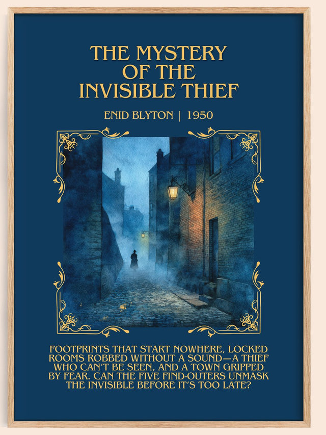 Mystery of the Invisible Thief Minimalist Book Poster by Enid Blyton