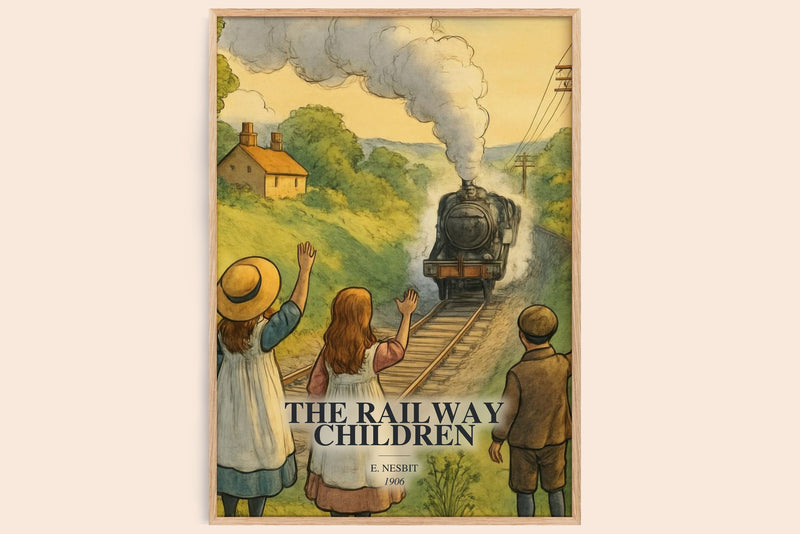 The Railway Children Book Watercolour Illustration by E. Nesbit (Edge style)
