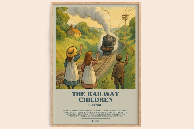 The Railway Children Bookish Wall Art by E. Nesbit (Modern style)