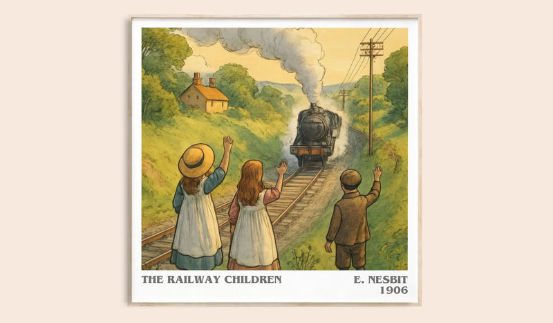 The Railway Children Literary Art Print by E. Nesbit (Square style)
