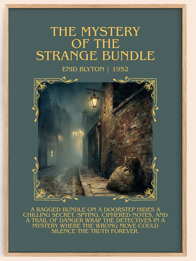 Mystery of the Strange Bundle Minimalist Book Poster by Enid Blyton