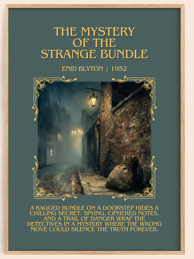 Mystery of the Strange Bundle Minimalist Book Poster by Enid Blyton