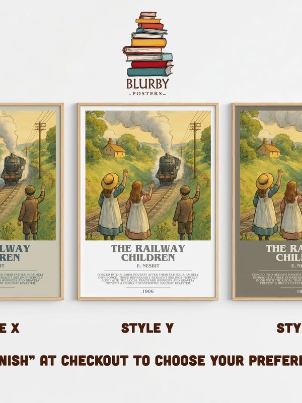 The Railway Children bookish print in frame leaning in hallway – childrens wall art