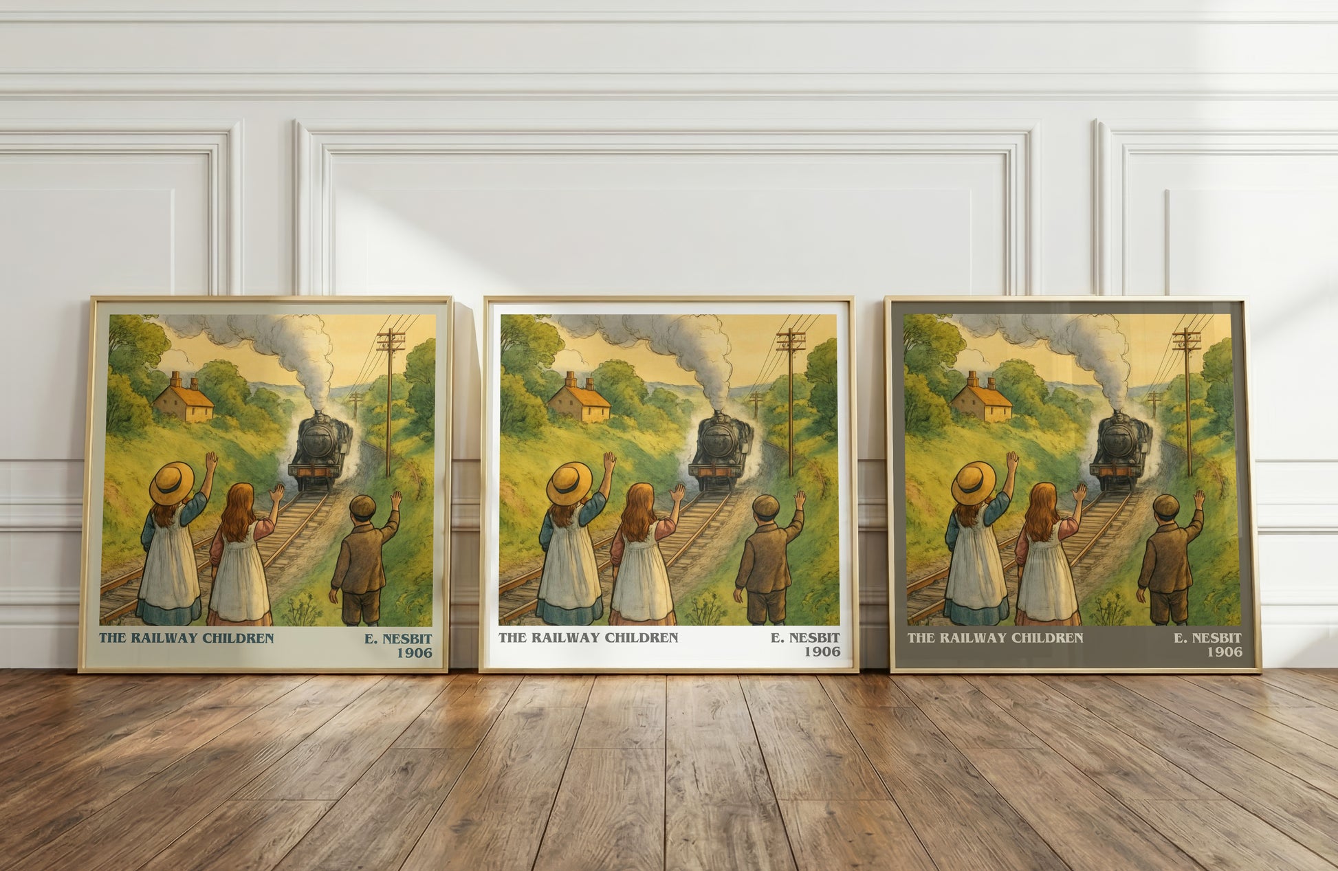 The Railway Children literary art print colour and style options – E. Nesbit book art