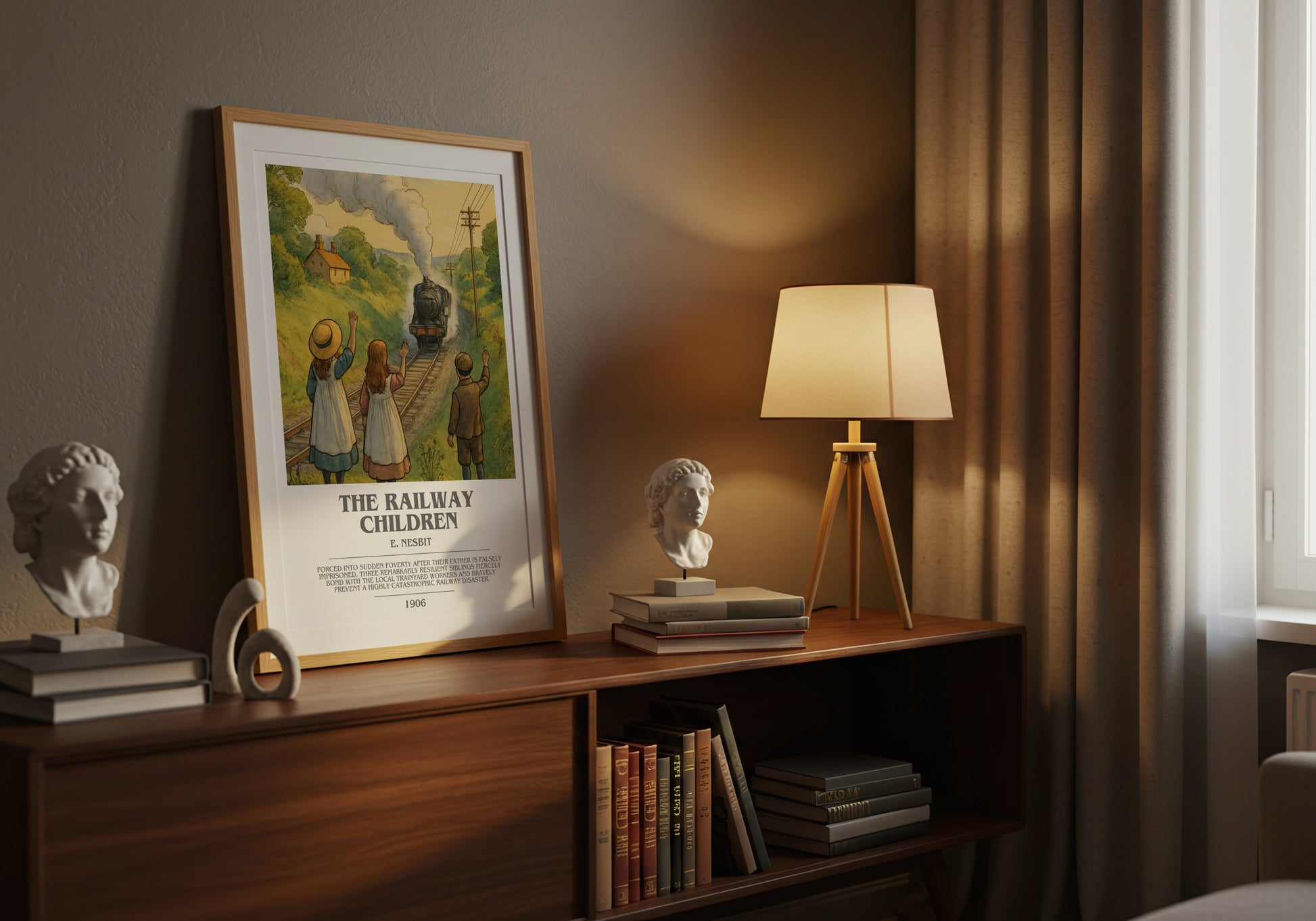 The Railway Children bookish book poster framed on wall – childrens wall art