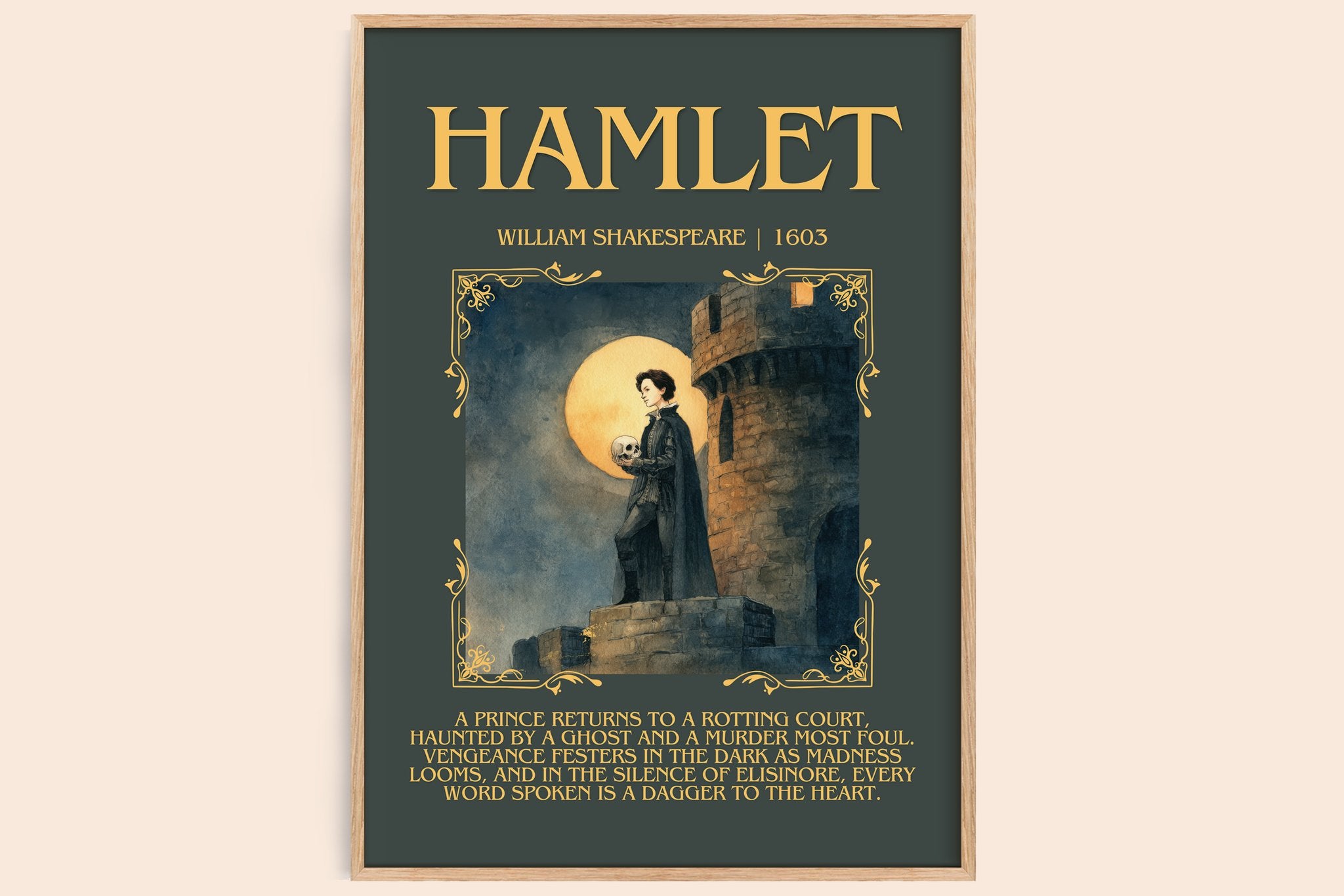 Hamlet Minimalist Book Poster by William Shakespeare