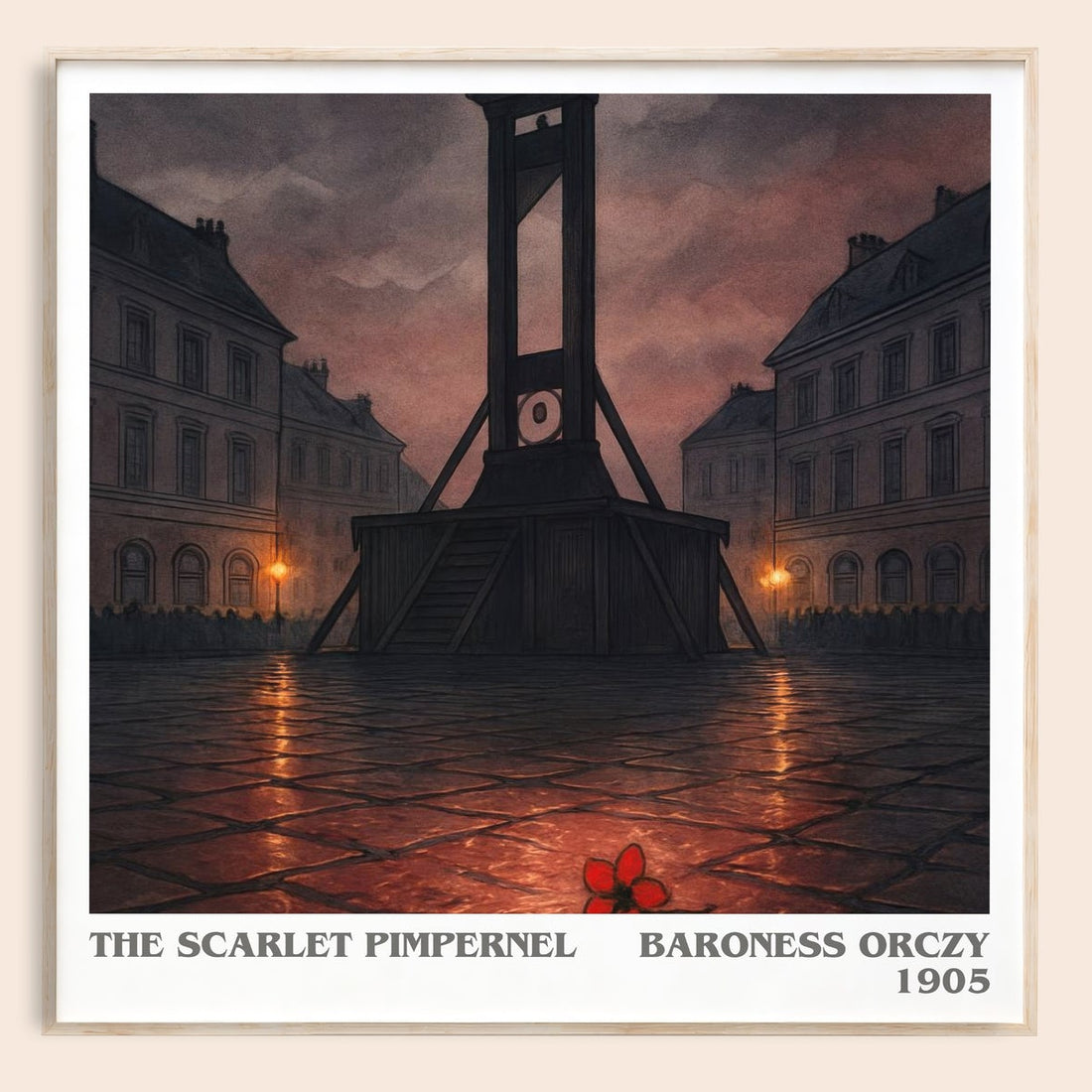 The Scarlet Pimpernel literary book poster by Baroness Orczy – framed literary art print