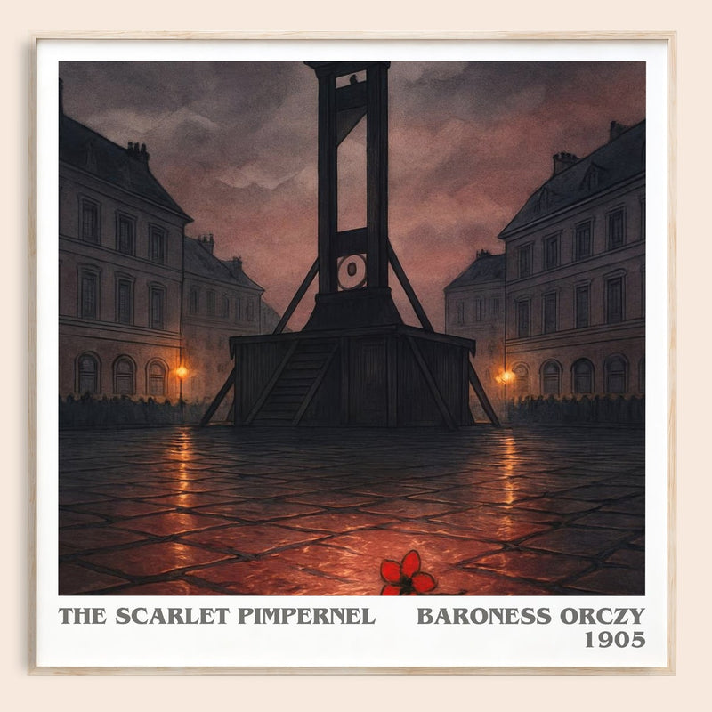 The Scarlet Pimpernel literary book poster by Baroness Orczy – framed literary art print