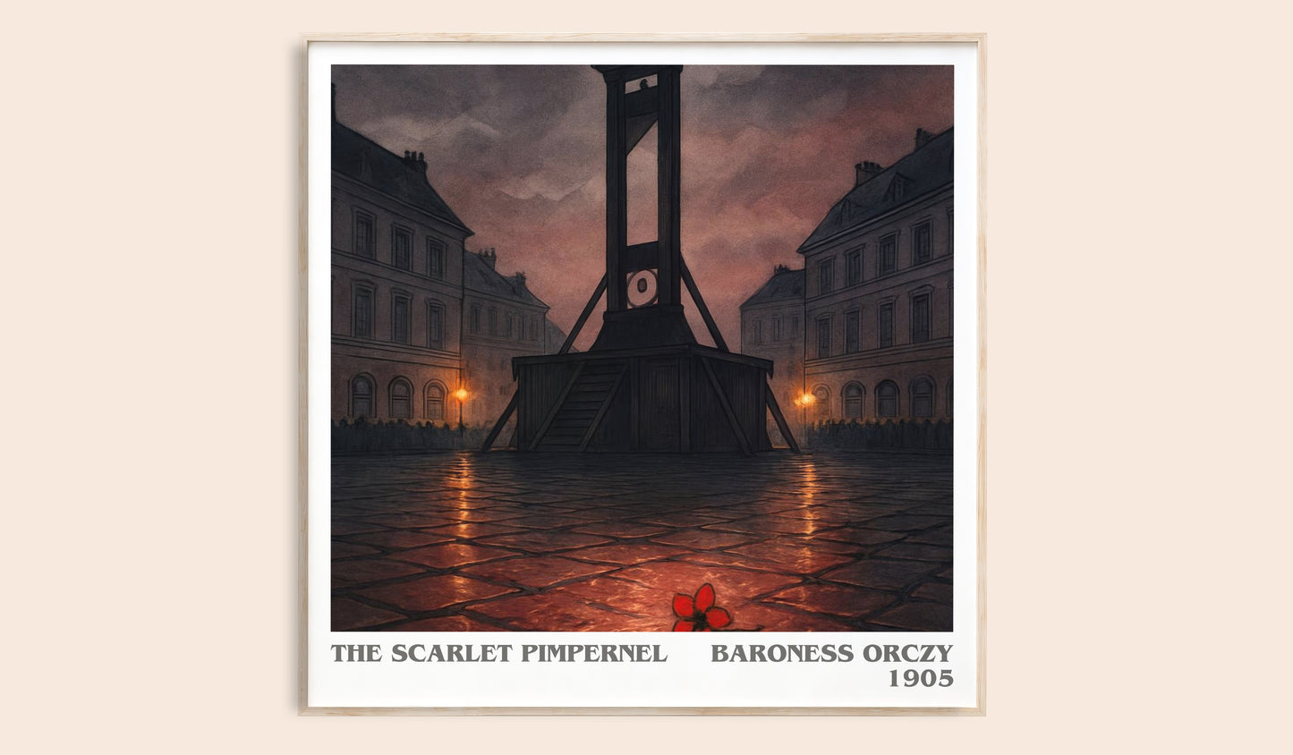 The Scarlet Pimpernel literary book poster by Baroness Orczy – framed literary art print