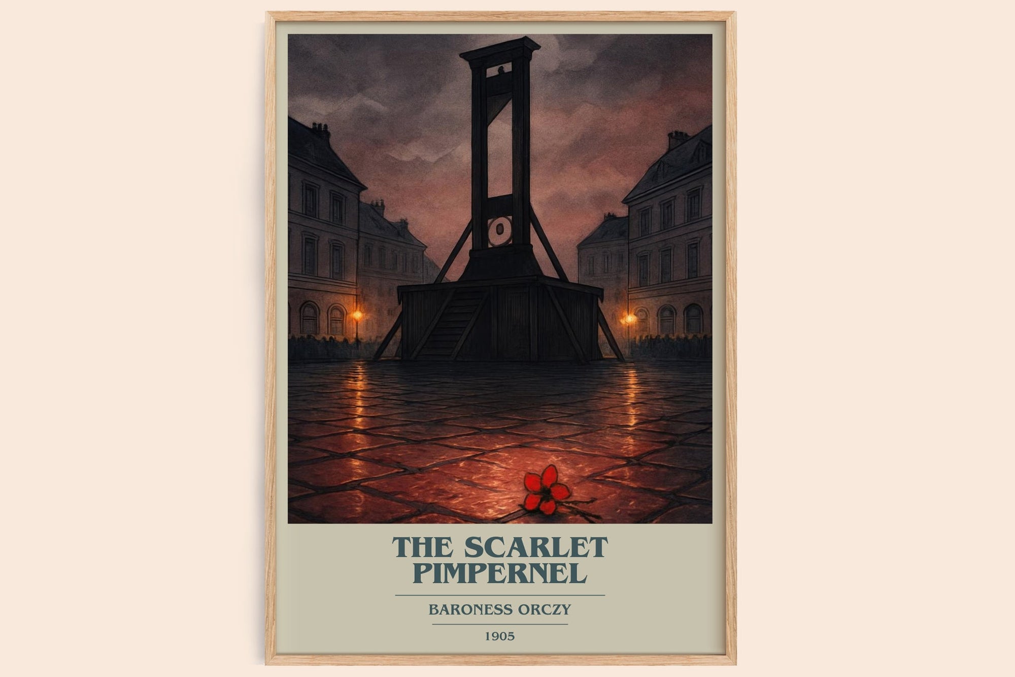 The Scarlet Pimpernel book cover book poster by Baroness Orczy – framed literary art print
